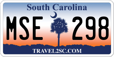 SC license plate MSE298