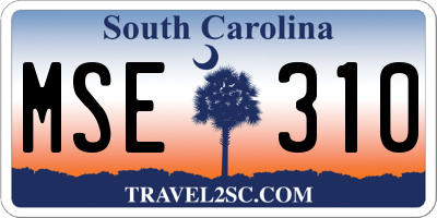 SC license plate MSE310