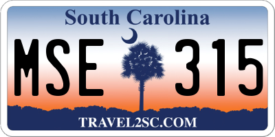 SC license plate MSE315