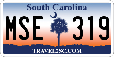 SC license plate MSE319