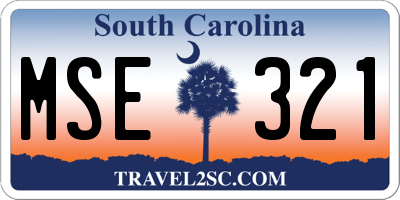 SC license plate MSE321