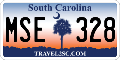 SC license plate MSE328