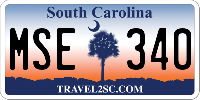SC license plate MSE340