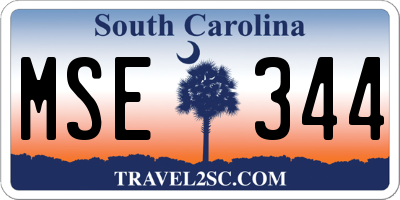 SC license plate MSE344