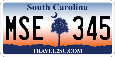SC license plate MSE345