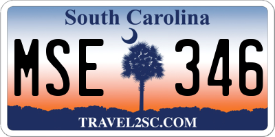 SC license plate MSE346