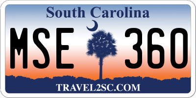 SC license plate MSE360