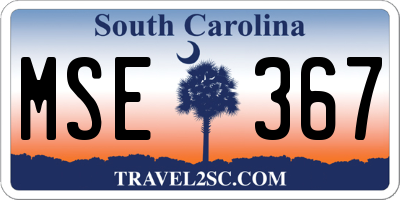 SC license plate MSE367