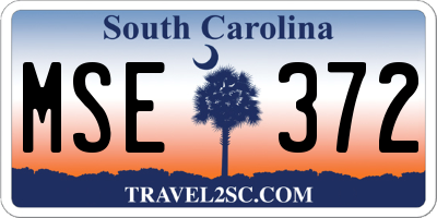 SC license plate MSE372