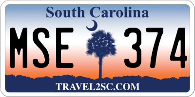 SC license plate MSE374