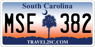 SC license plate MSE382