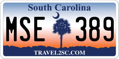 SC license plate MSE389