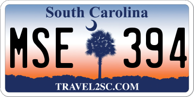 SC license plate MSE394