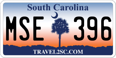 SC license plate MSE396
