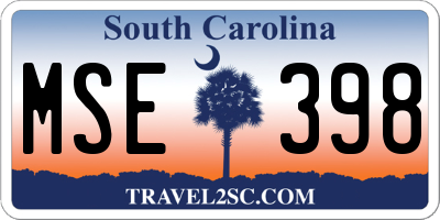 SC license plate MSE398