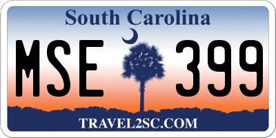 SC license plate MSE399