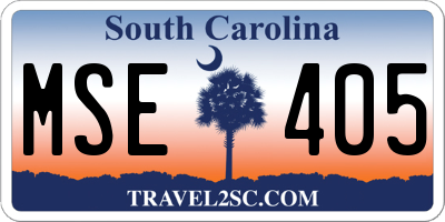 SC license plate MSE405