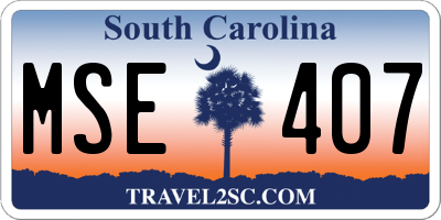 SC license plate MSE407