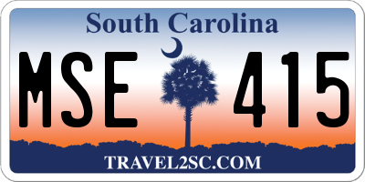 SC license plate MSE415