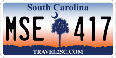 SC license plate MSE417