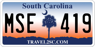 SC license plate MSE419