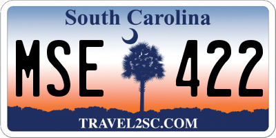 SC license plate MSE422