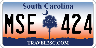 SC license plate MSE424