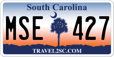 SC license plate MSE427