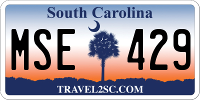 SC license plate MSE429