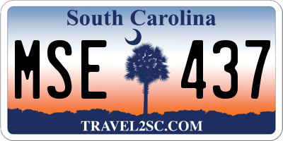 SC license plate MSE437