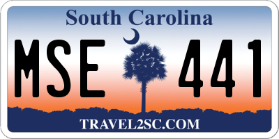 SC license plate MSE441