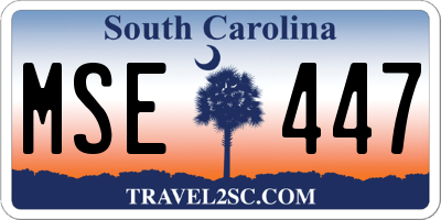 SC license plate MSE447
