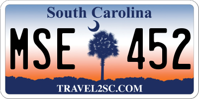 SC license plate MSE452