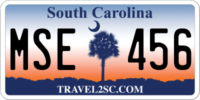 SC license plate MSE456