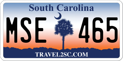 SC license plate MSE465