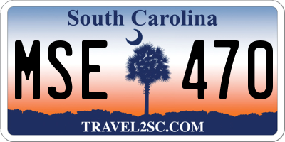 SC license plate MSE470