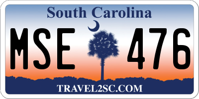 SC license plate MSE476