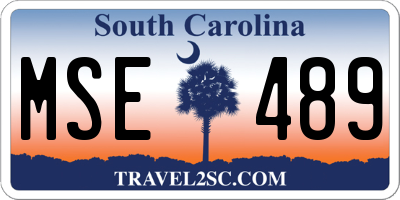 SC license plate MSE489