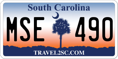 SC license plate MSE490