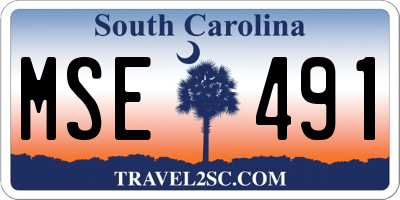 SC license plate MSE491