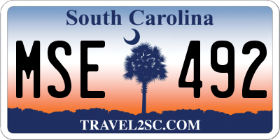 SC license plate MSE492