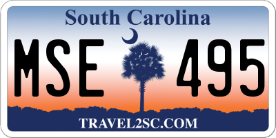 SC license plate MSE495