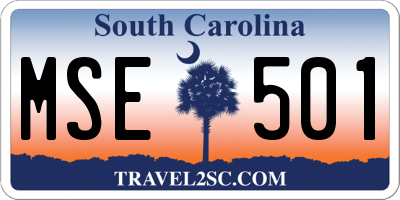 SC license plate MSE501