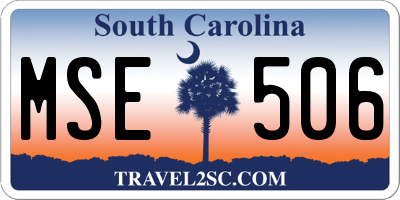 SC license plate MSE506