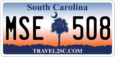 SC license plate MSE508