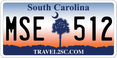 SC license plate MSE512