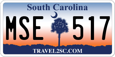 SC license plate MSE517