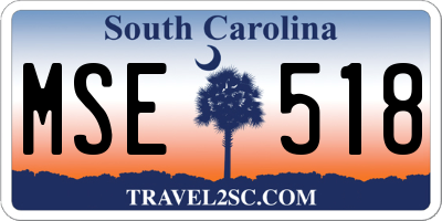 SC license plate MSE518