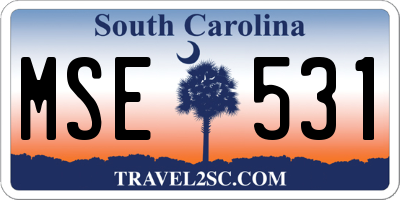 SC license plate MSE531