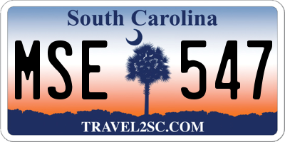 SC license plate MSE547